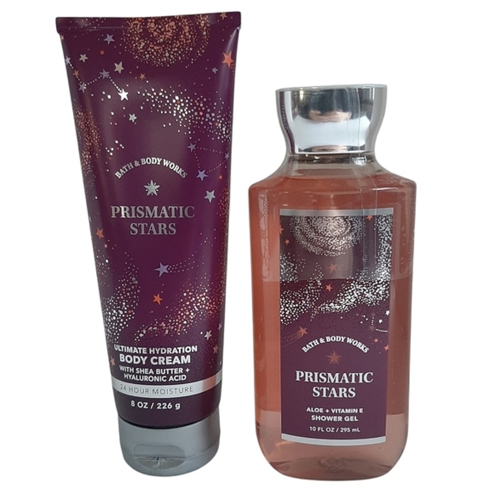 Bath & Body Works Prismatic Stars Shower Gel & Hydrating Body Cream Lotion Set